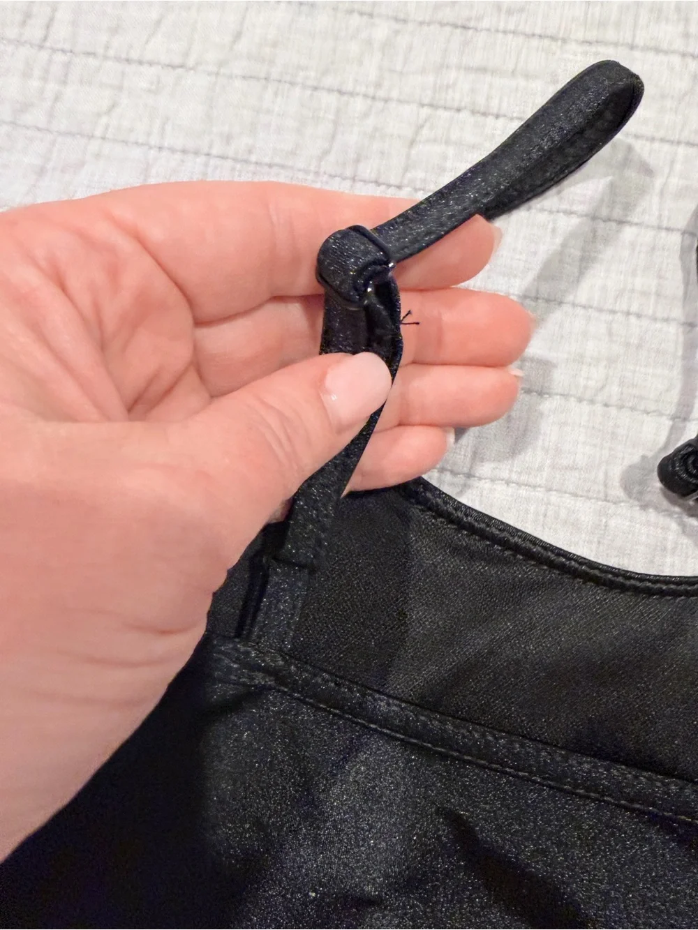 Weissman Lustre Camisole Bra Top – Black Shimmer – Adult Medium